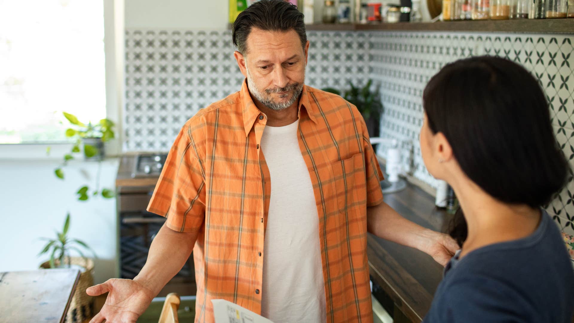 rude husband trying to win argument with wife