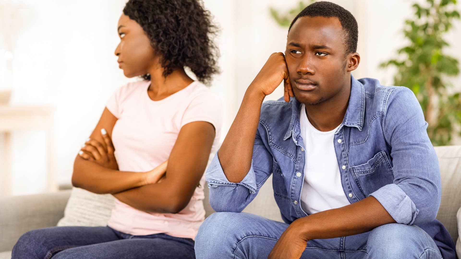 upset man who expects endless loyalty without building trust from wife