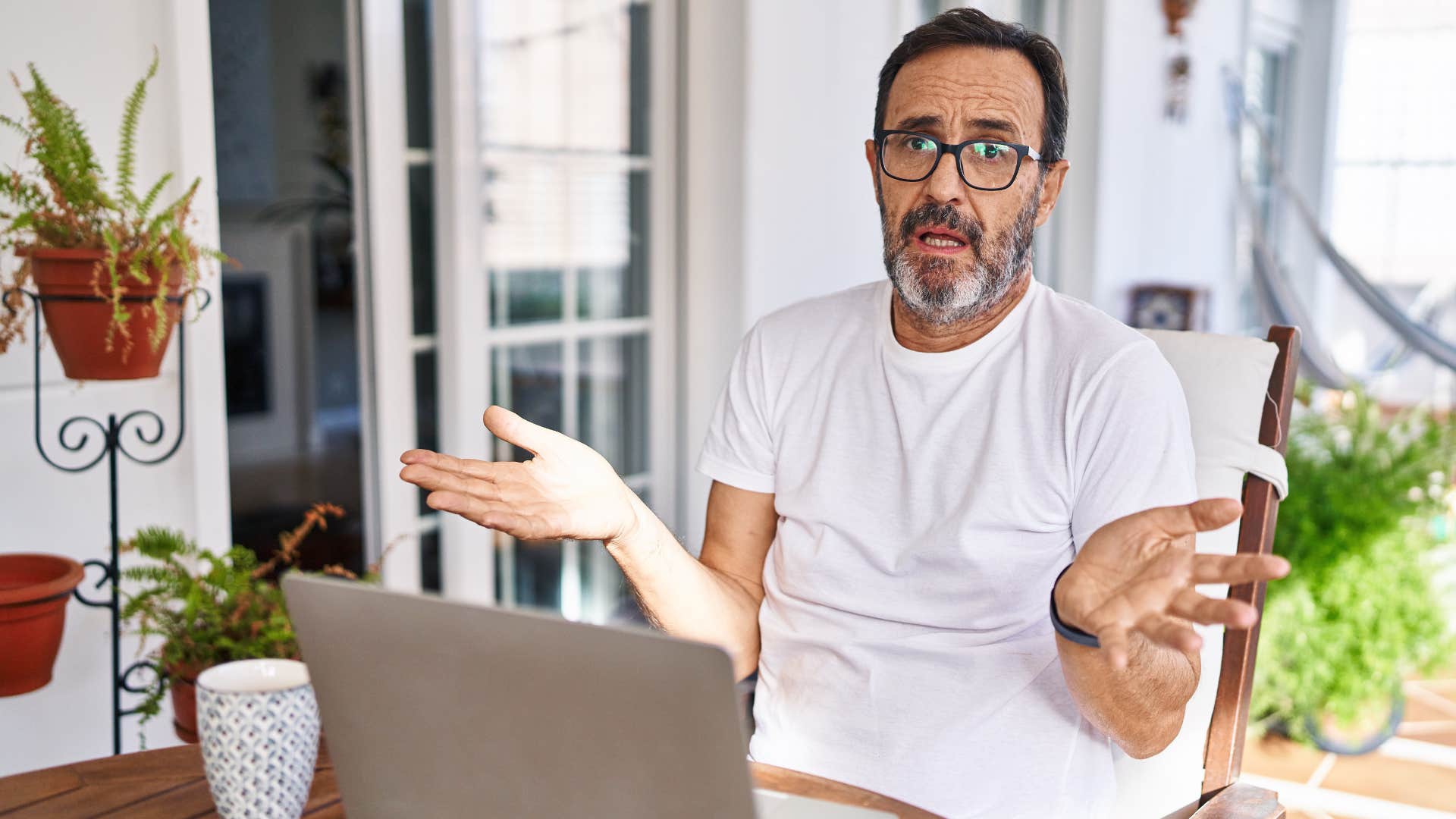 man who weaponizes incompetence shrugging at home