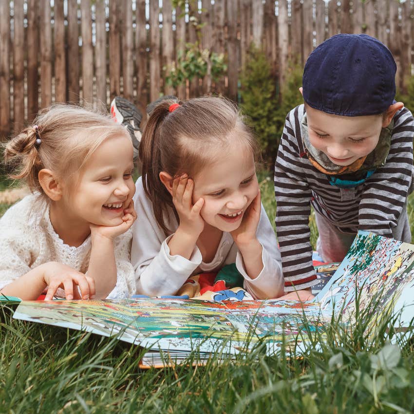 Kids entertaining themselves without a screen outside