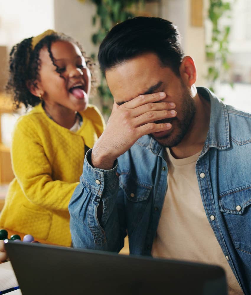 Silly daughter plays showing way dads make you stronger