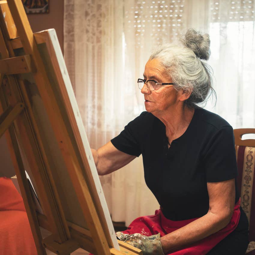 woman without fear being alone painting