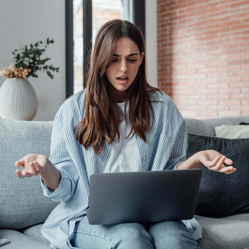 woman frustrated buying tickets online ticketmaster war