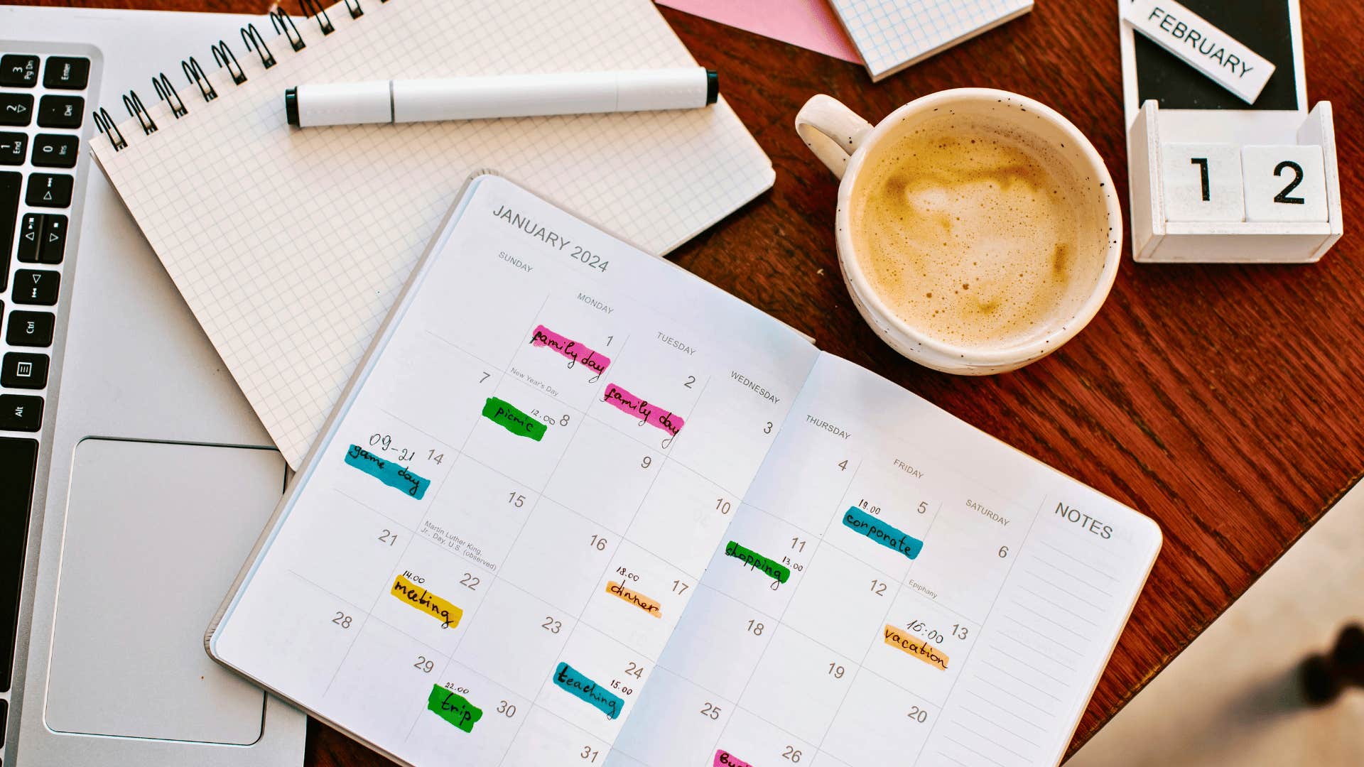 using planner to make plans helps to feel less overwhelmed