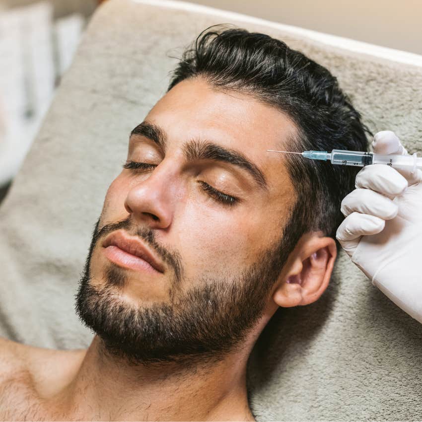 man who fears aging getting botox