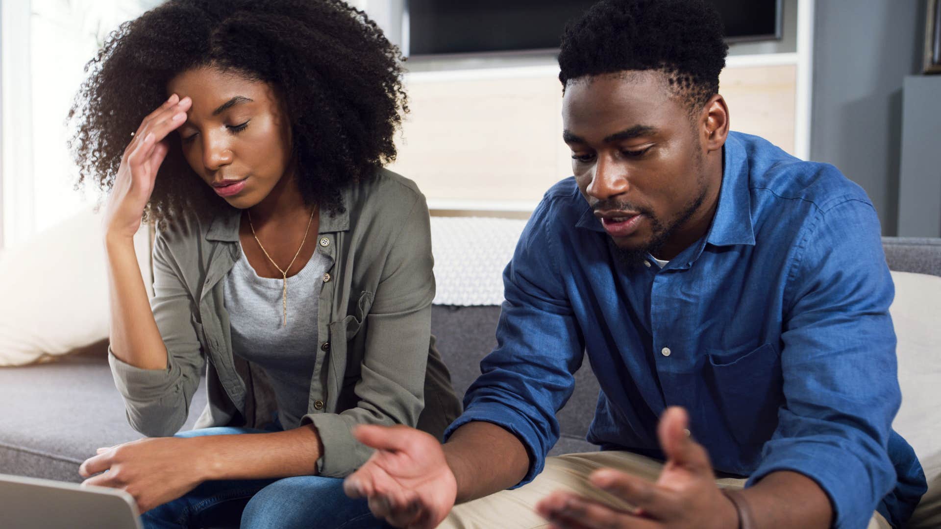 woman frustrated with husband for refusing to change or grow