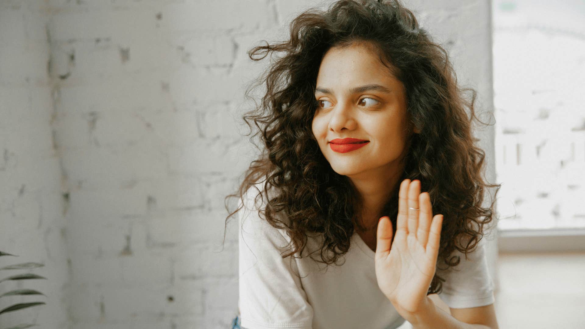 woman making man feel something by saying hello