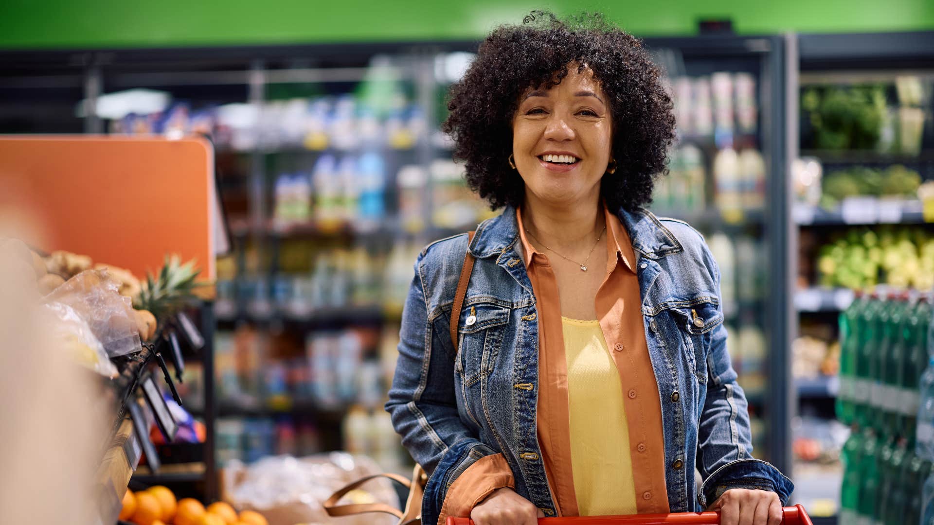 woman who married a blue-collar man buying in bulk at the store