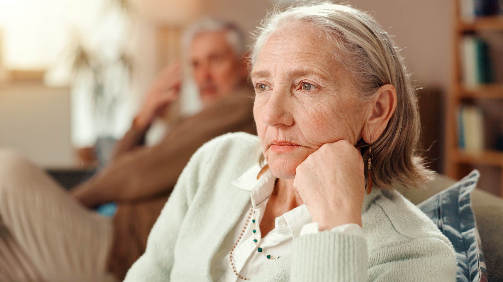 annoyed woman thinking must be nice not to worry about this