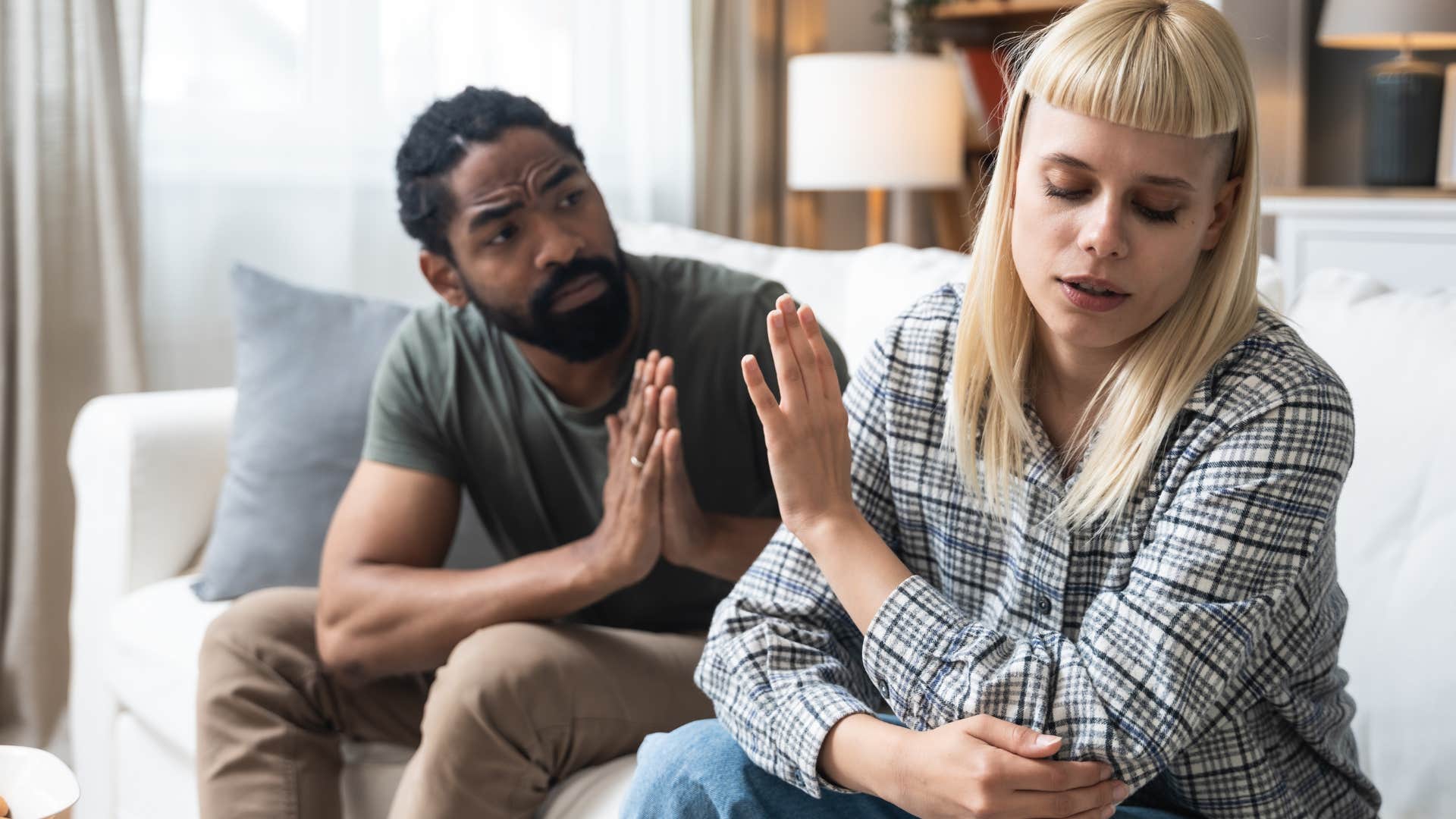 woman who doesn't respect men saying you're all the same to her partner