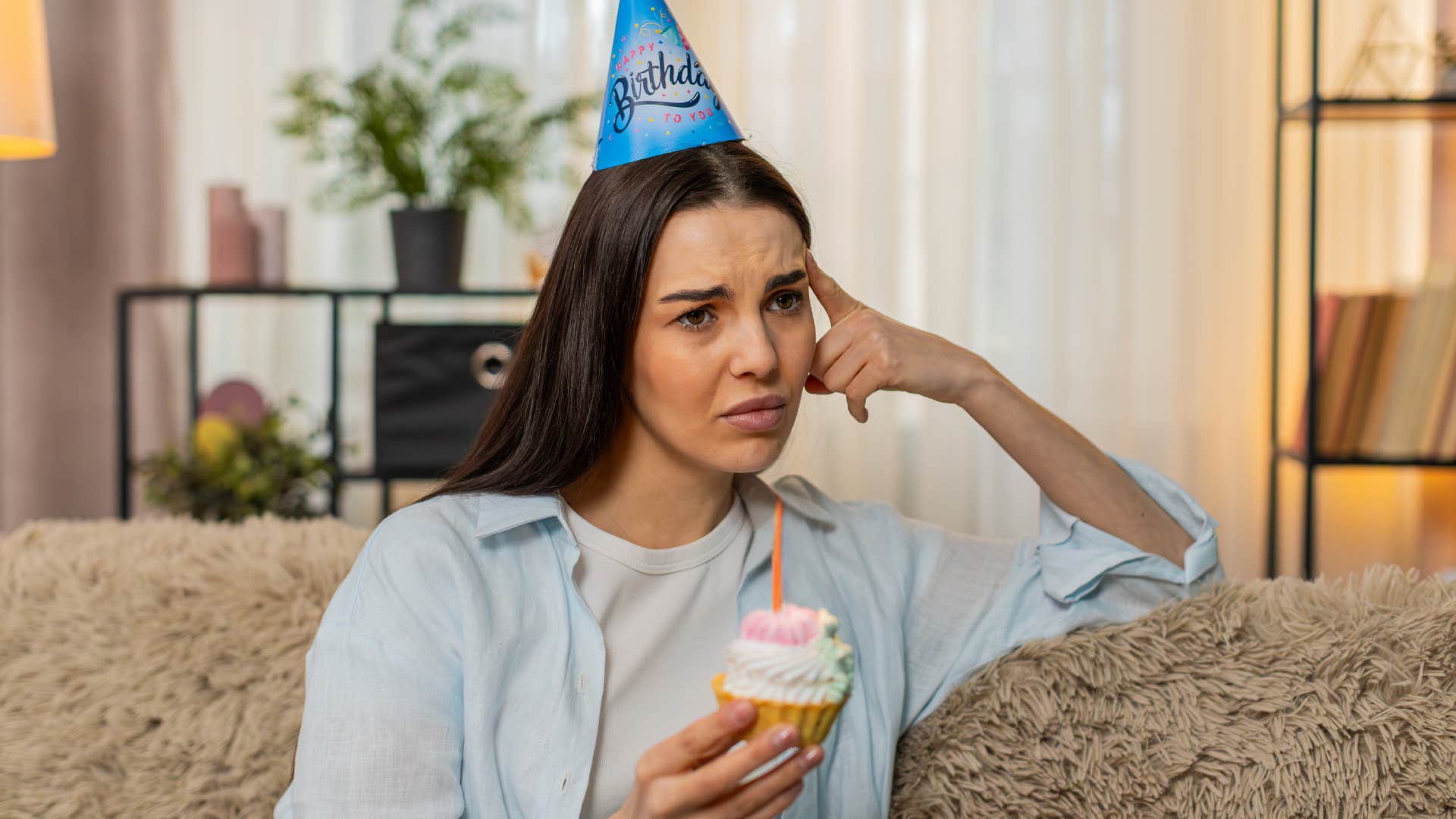 sad lonely woman celebrating her own wins by herself