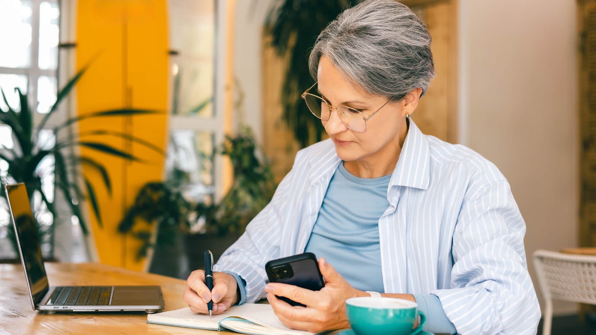 older woman who doesn't trust anyone making big decisions without feedback alone