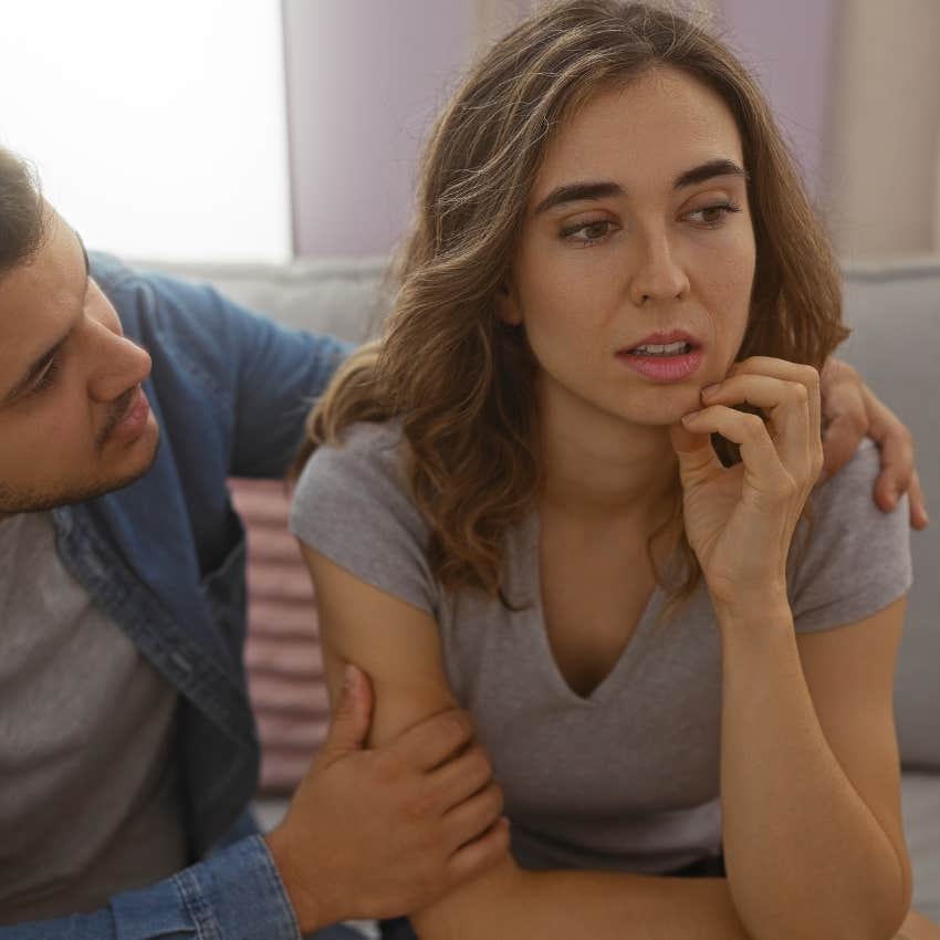 Woman saying other people have it worse to her partner