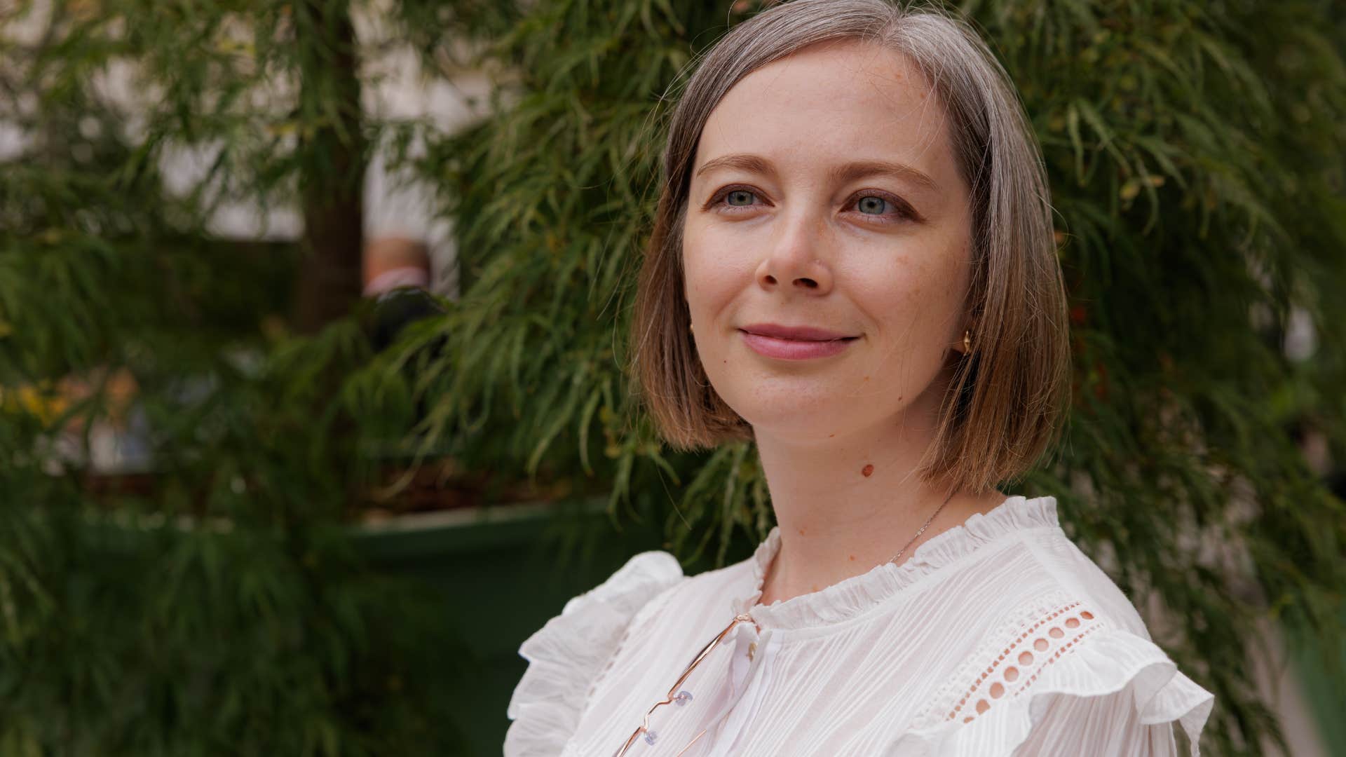 Woman with short hair who's comfortable with change