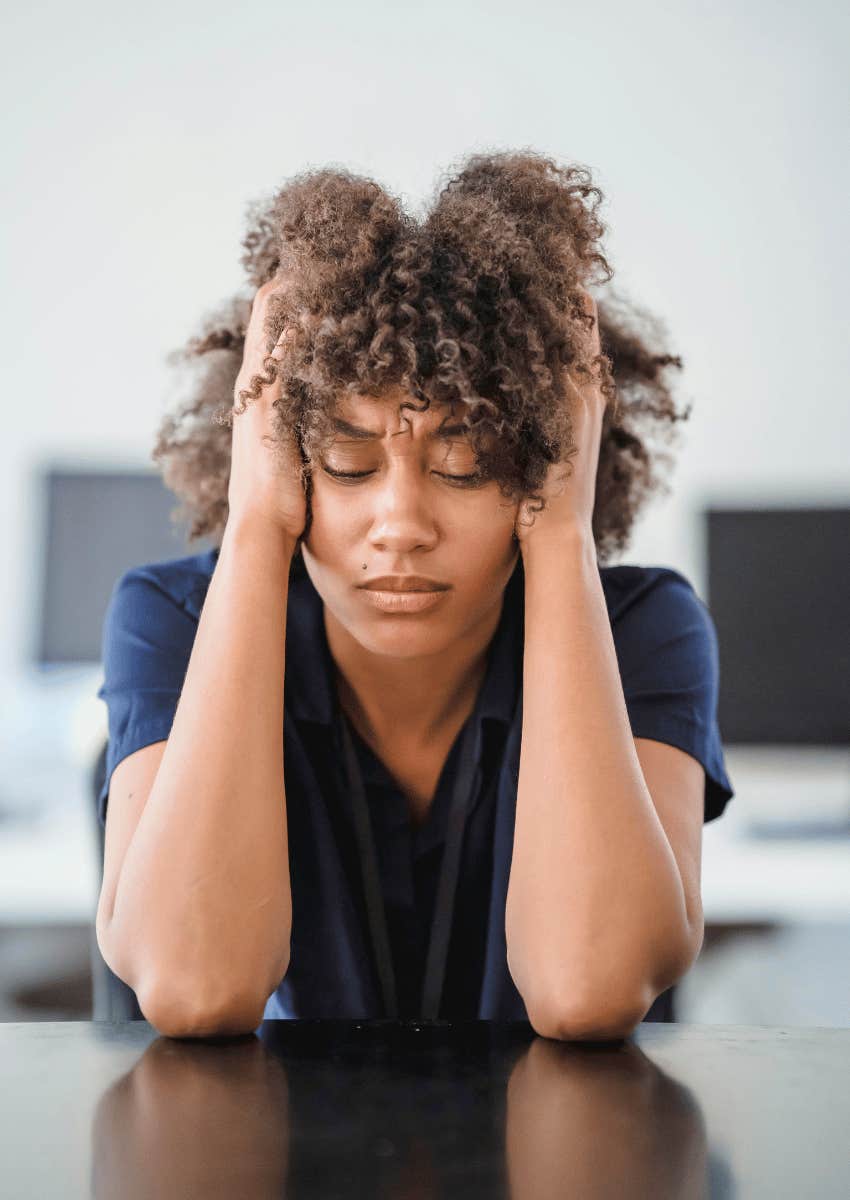 young woman stressed out