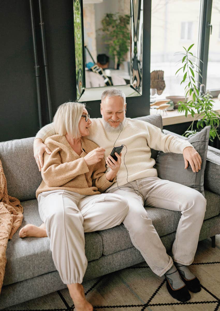 aging middle aged couple relaxed in their everyday life