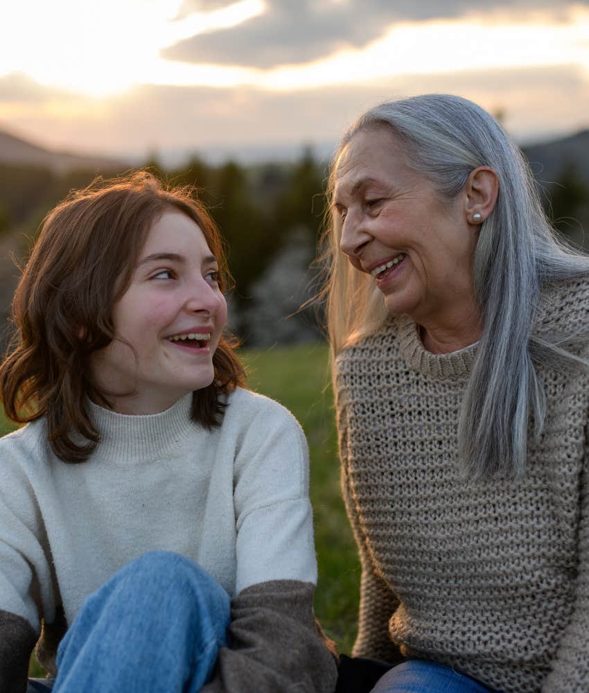Happy grandmother and grandchild share intergenerational moment