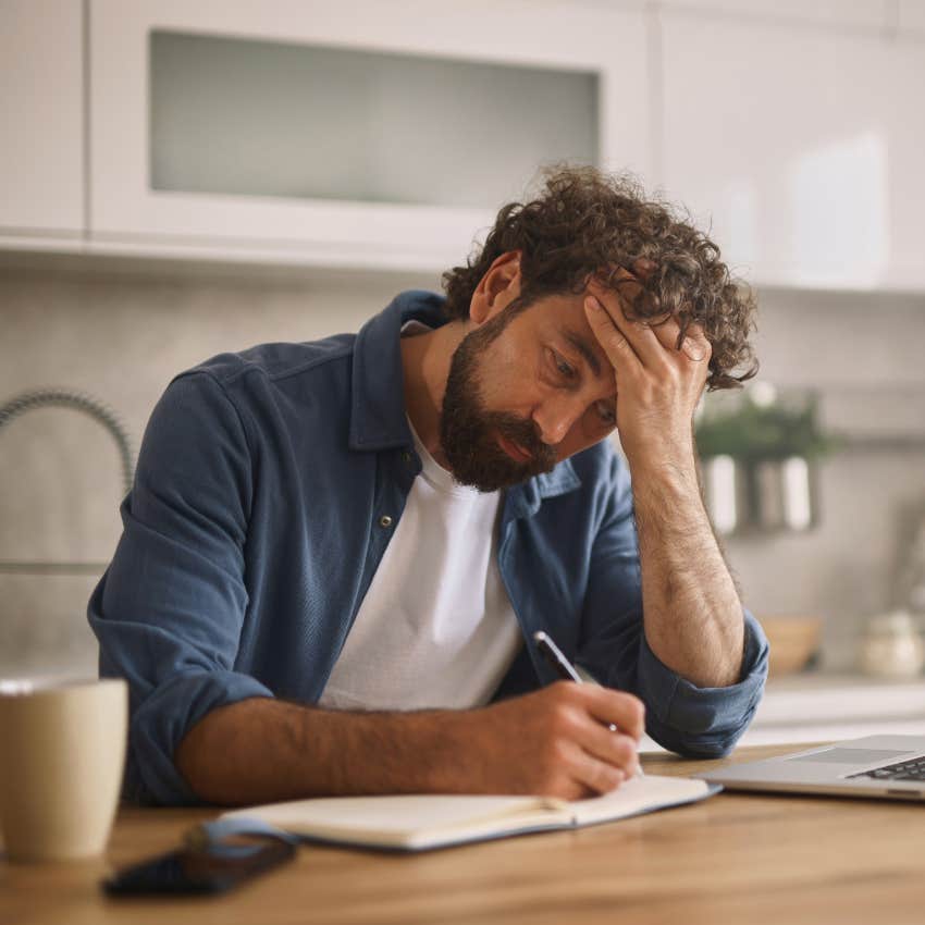 broke man discouraged while applying for jobs