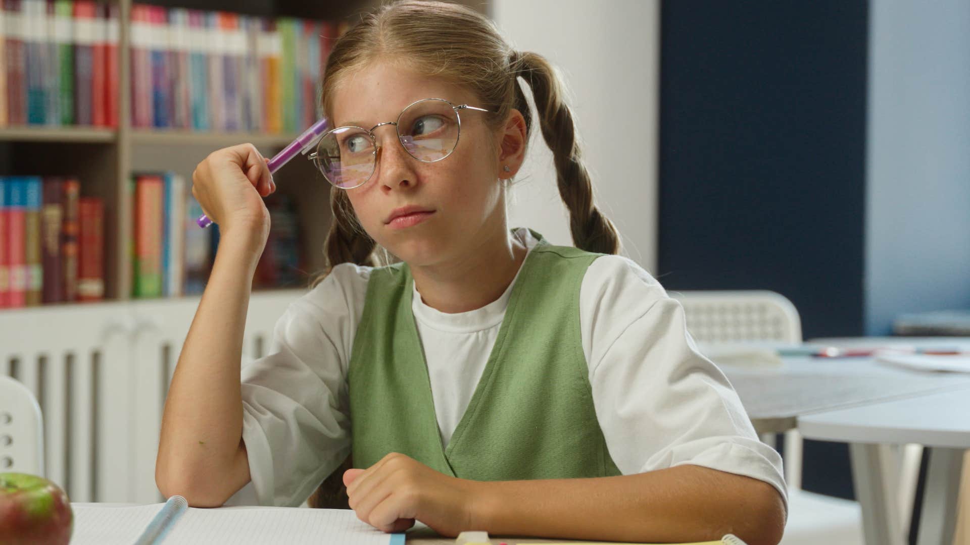 Little girl who figured things out on her own at school.