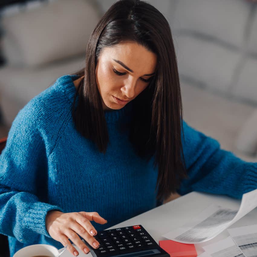 woman paying bills