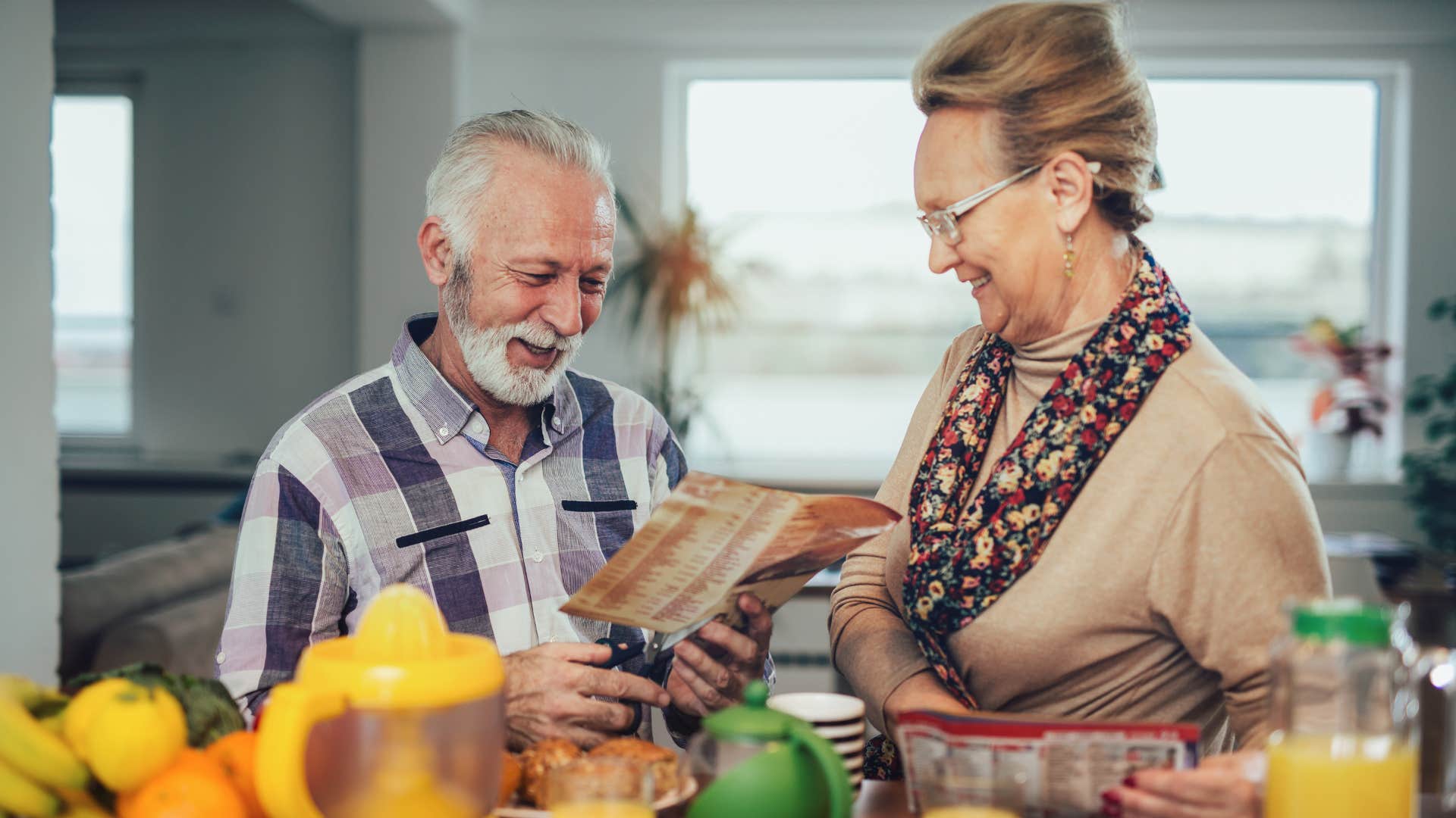 older couple plan diet