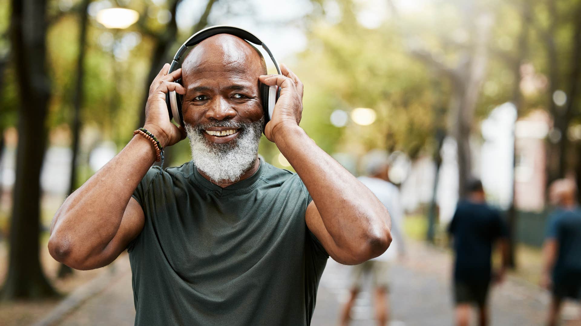 older person goes for run to get exercise