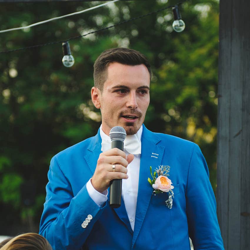 husband making a red flag wedding speech