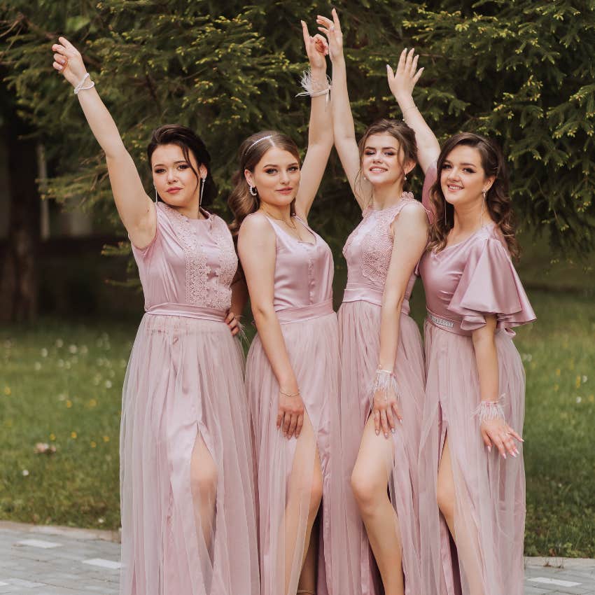 posed bridesmaids all had to spend a lot to be in the wedding party