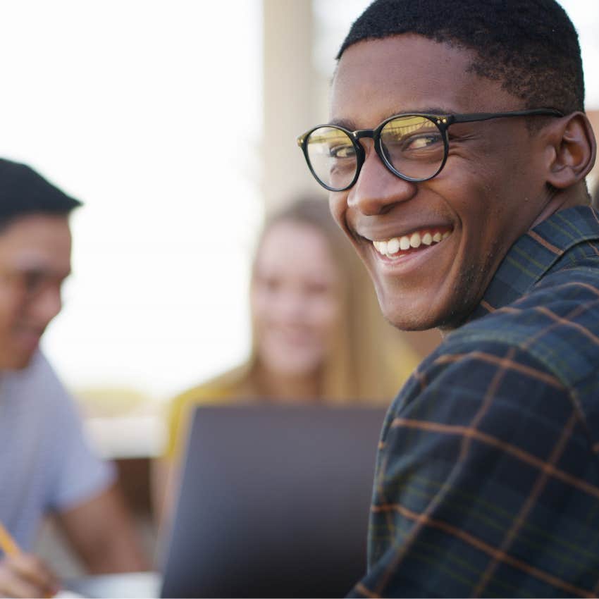 Man with a high IQ being silly