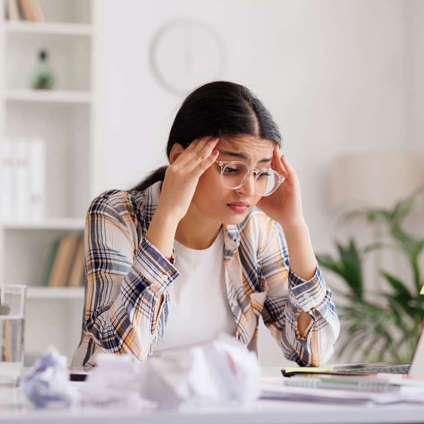 stressed college student