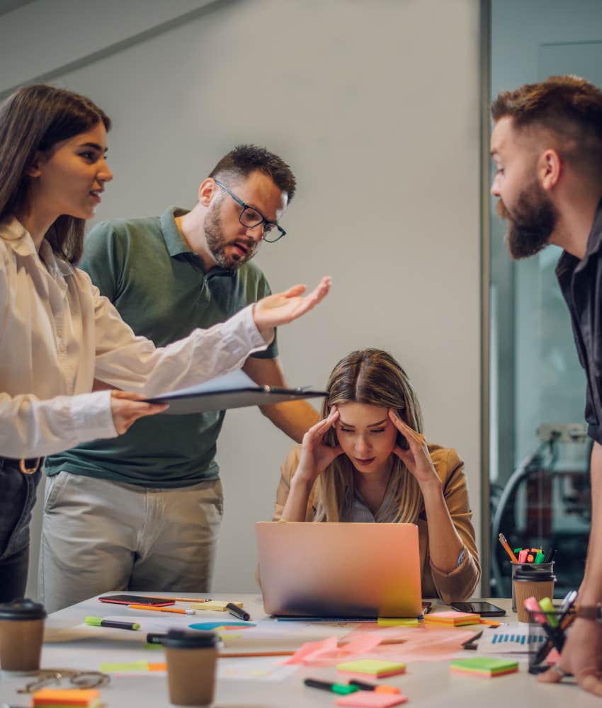 Stressed workers talk unproductively