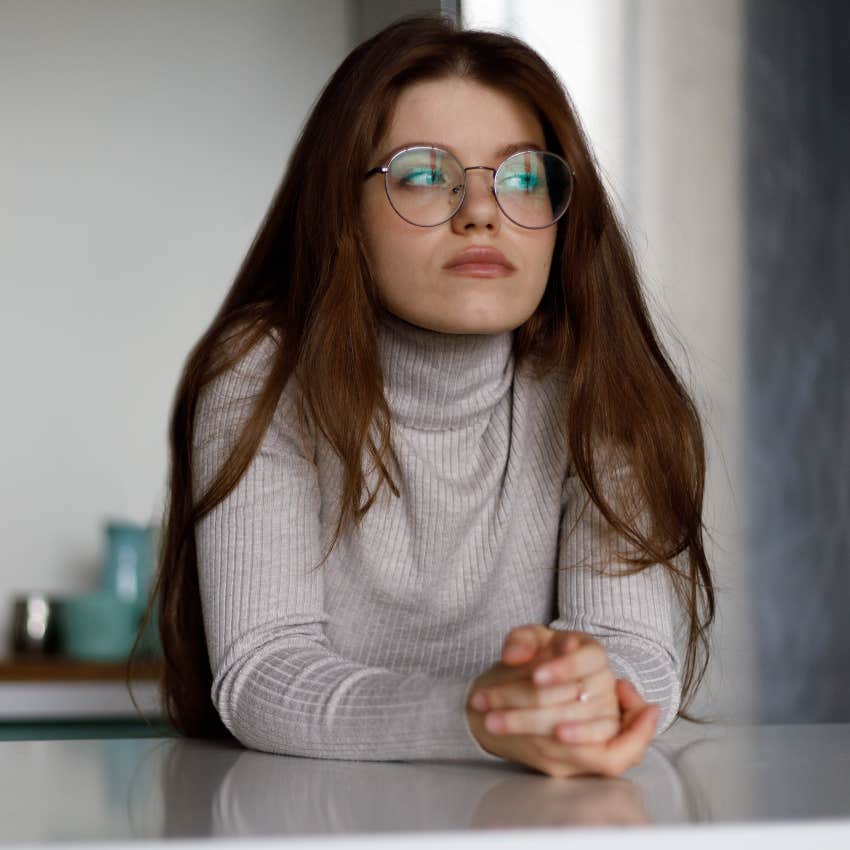 woman feeling distrustful