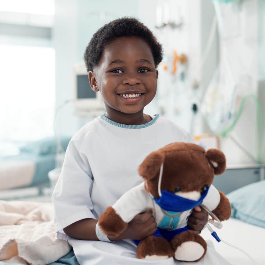 boy in the hospital because of congenital heart disease