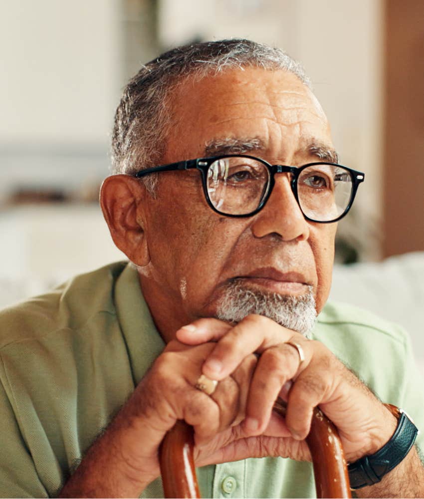 bored and lonely retired person