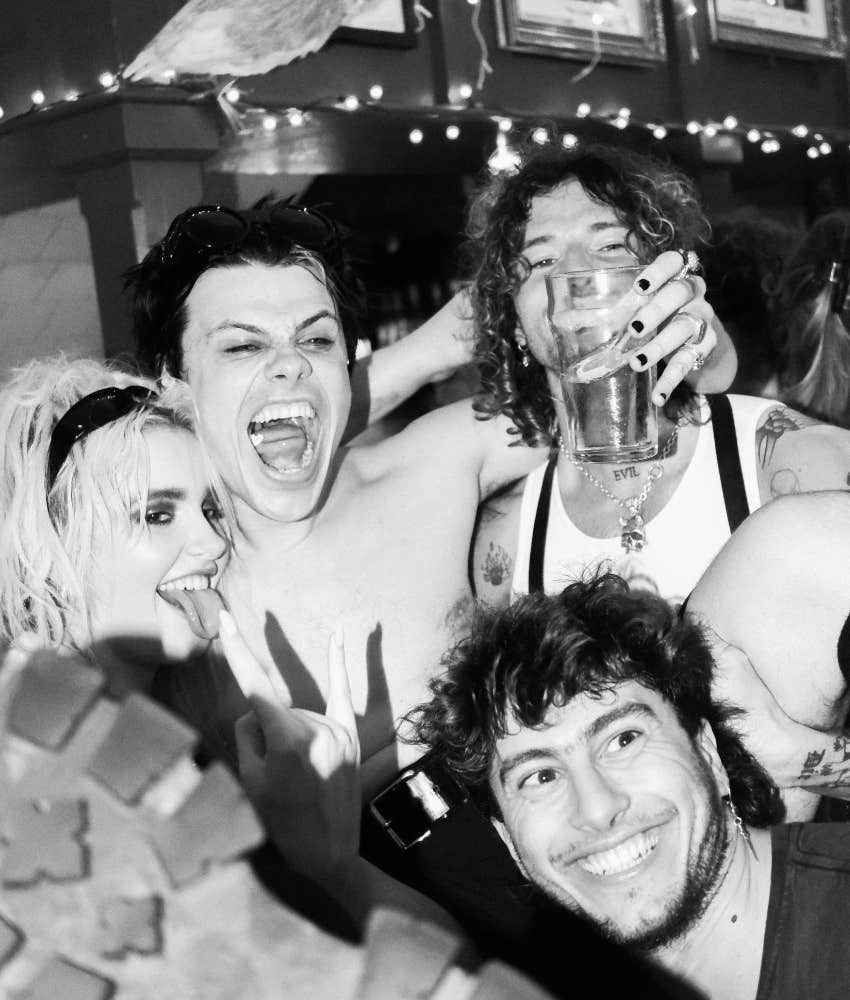 retro image of young partiers showing no sleep until success