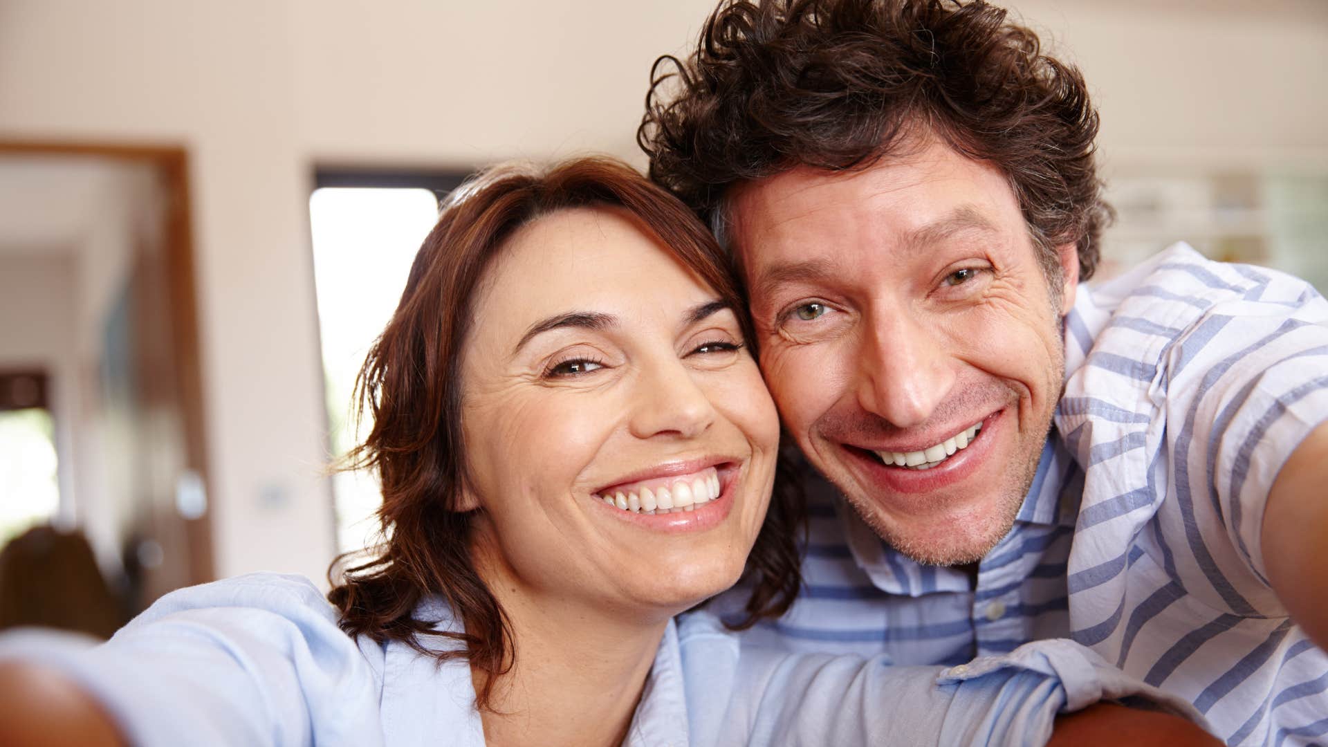 Loyal man smiling with his partner.