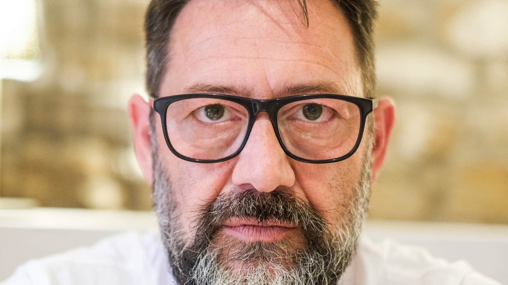 Man who works hard without chronic complaints at home.