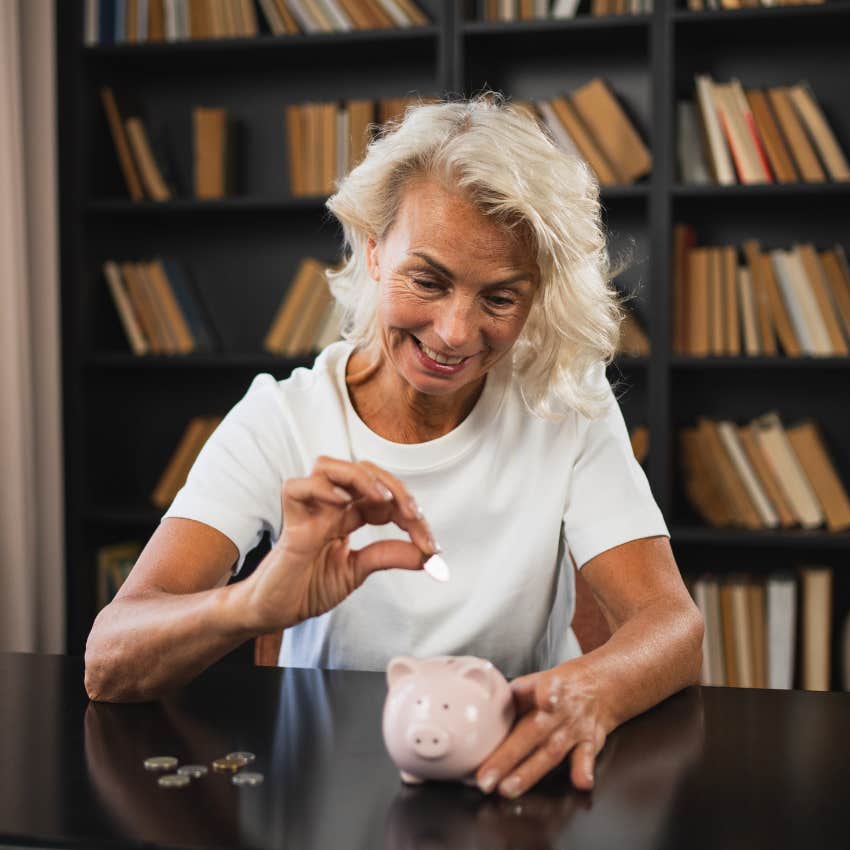grandma saving pennies for granddaughter