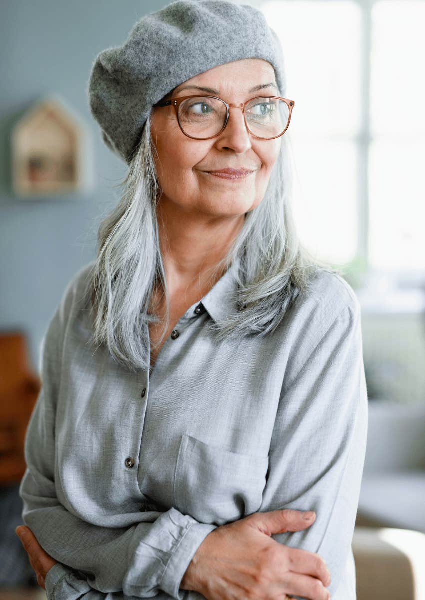 happy middle age woman finding meaning in life