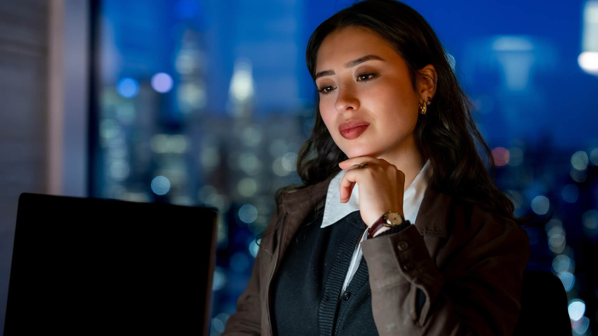 woman up late at night falling into curious spirals