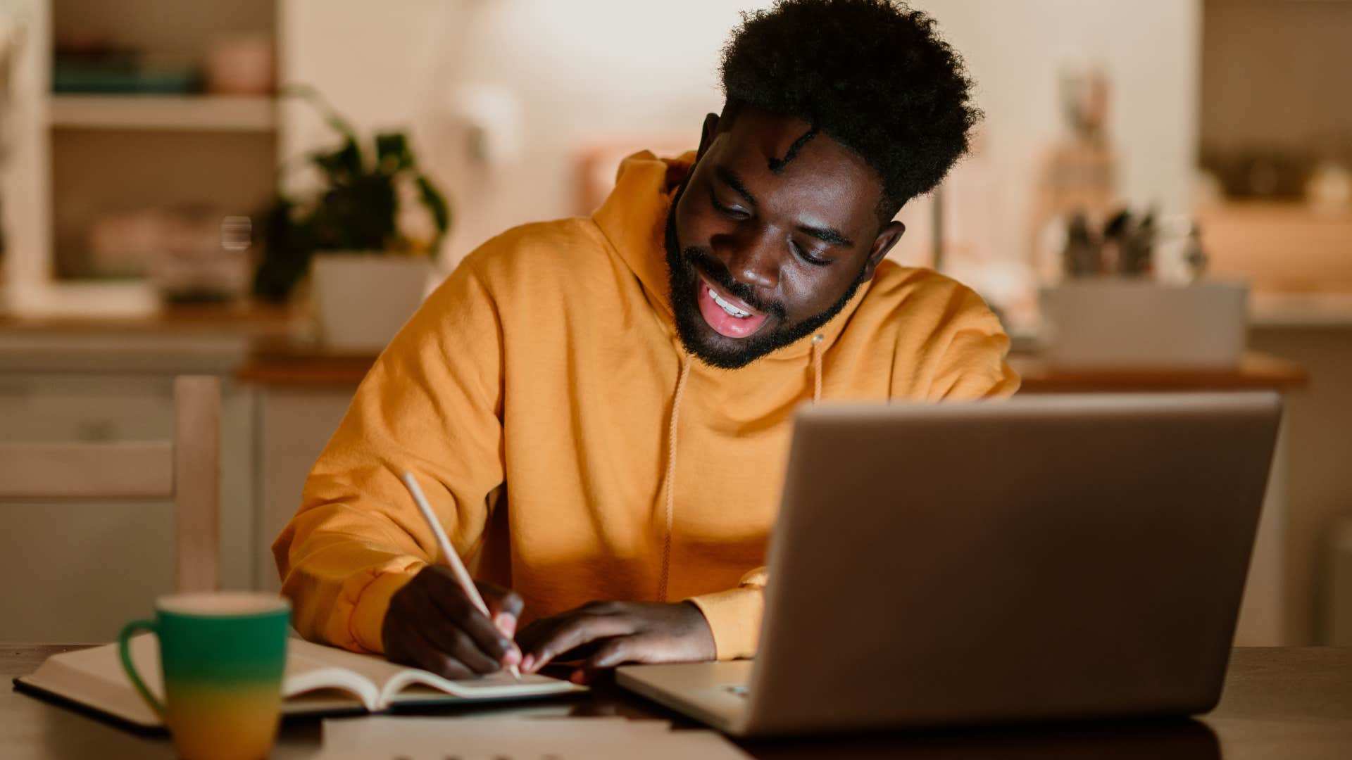 man who needs quietness to be creative at home