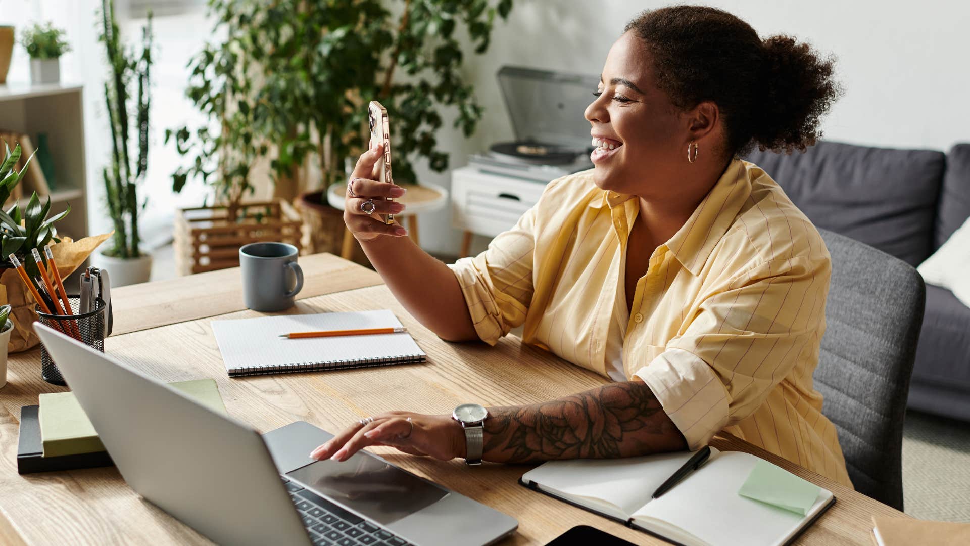 Creative woman working on her laptop.