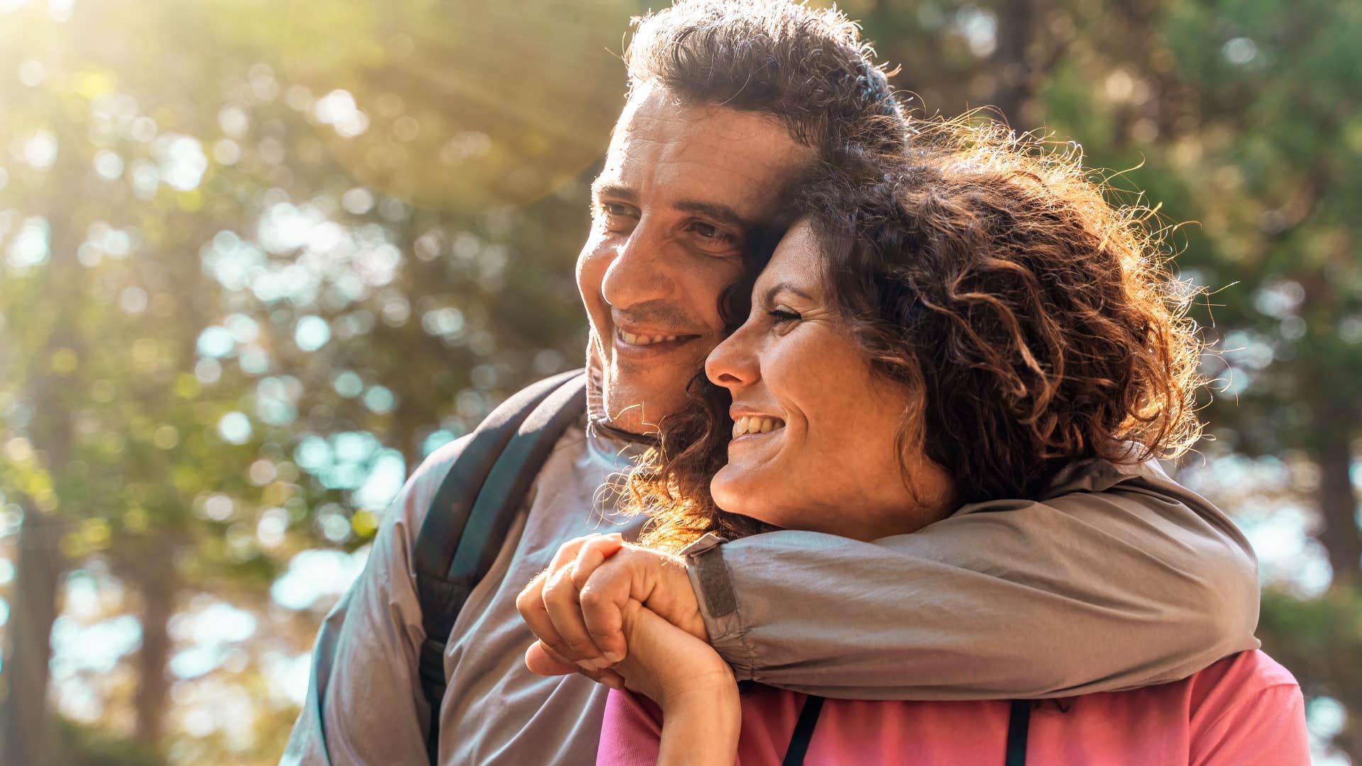 woman with peace in her relationships smiling with a partner