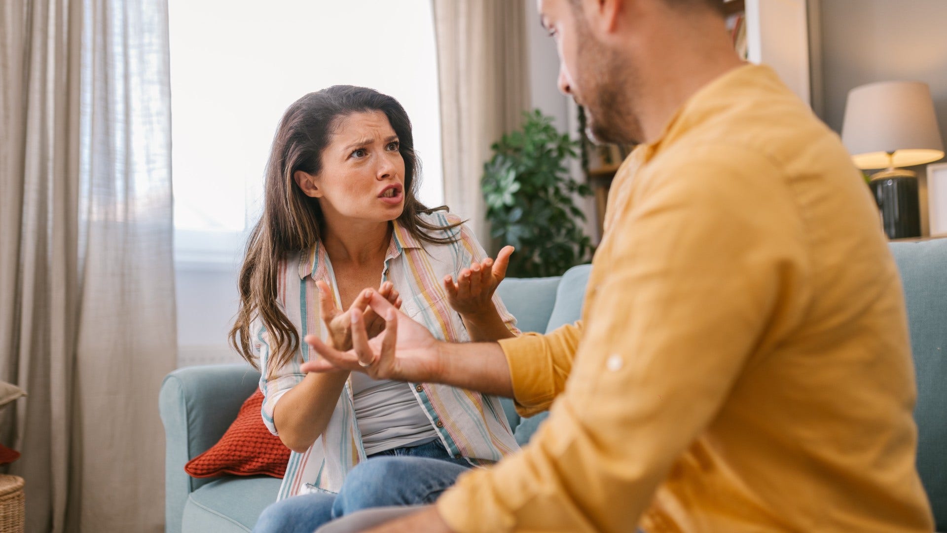 highly analytical man using the phrase you're overreacting making woman defensive