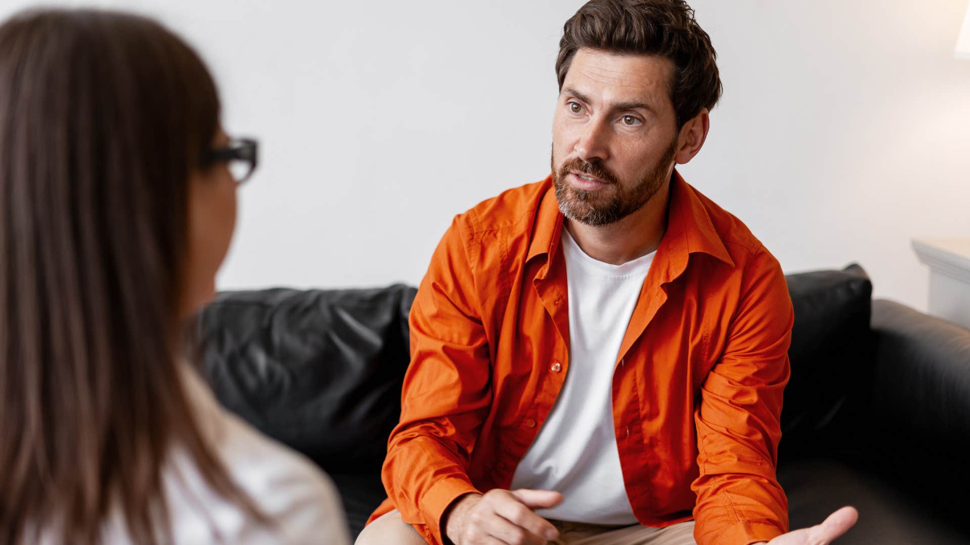 man seeming uneducated telling woman I don't have time for this