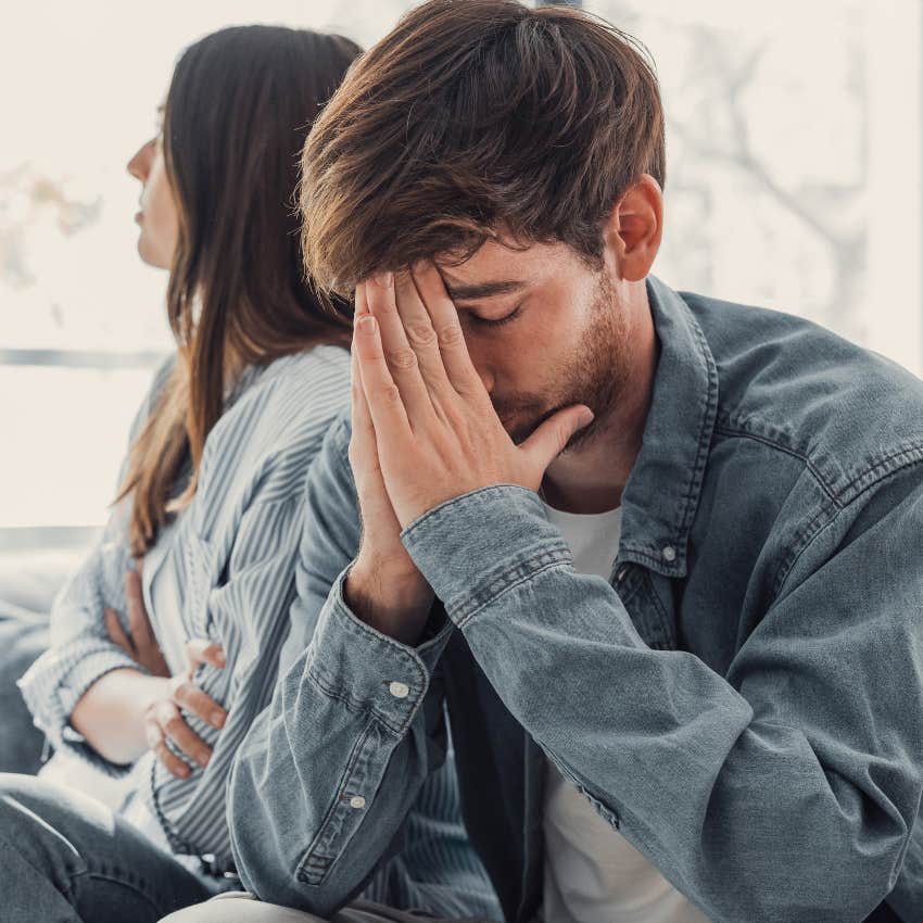 man sitting next to woman who feels unpredictable and impulsive