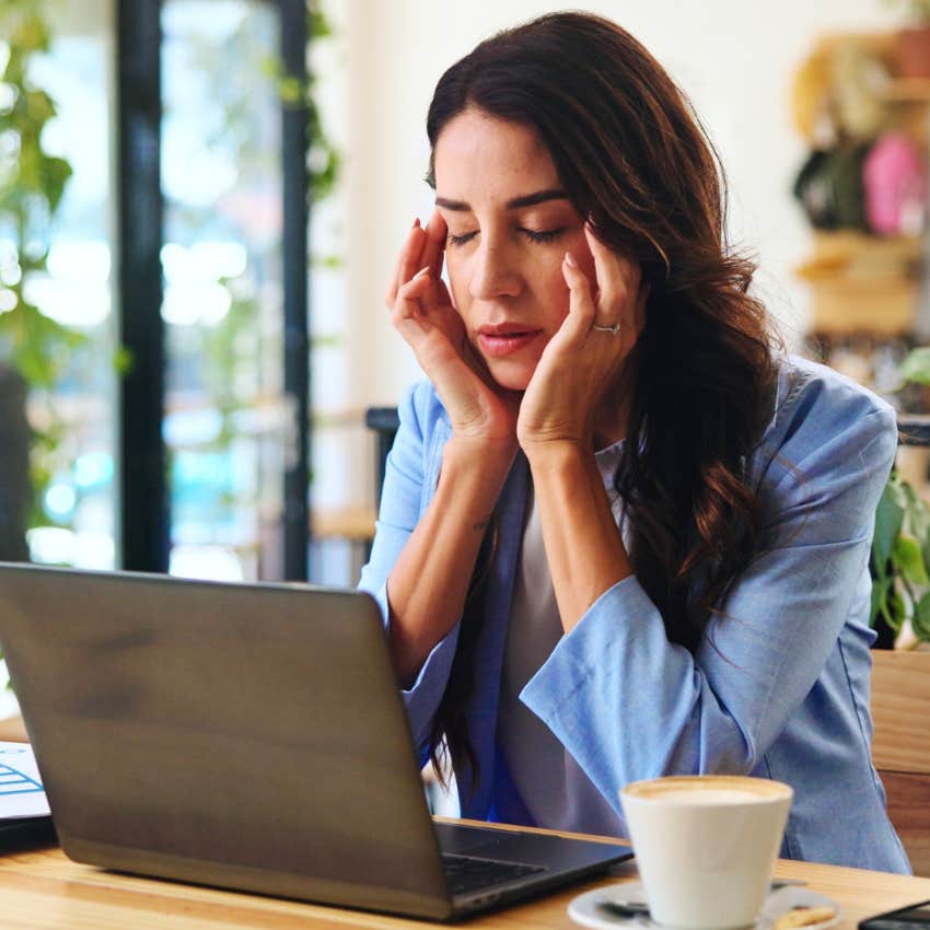stressed american woman struggling to balance obligations