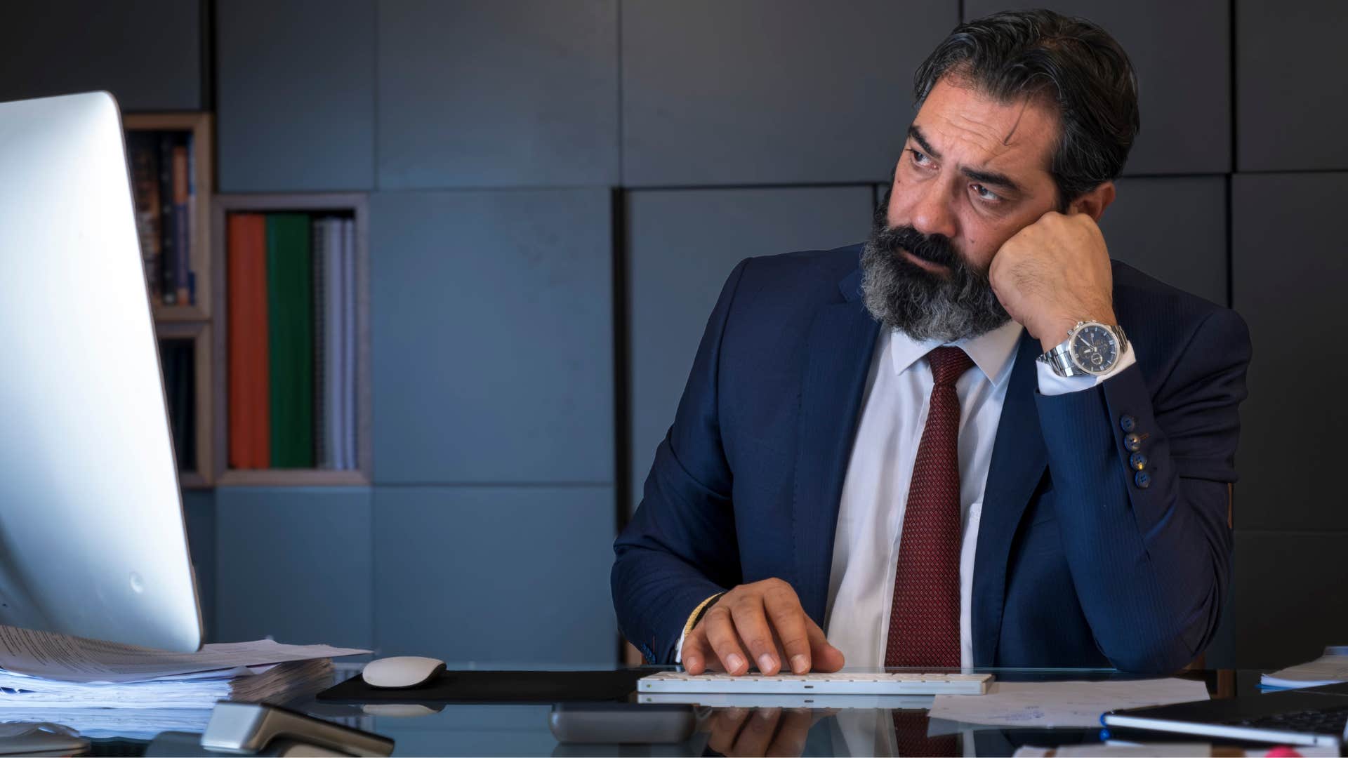 man feeling drained after being stuck doing same thing for a long time