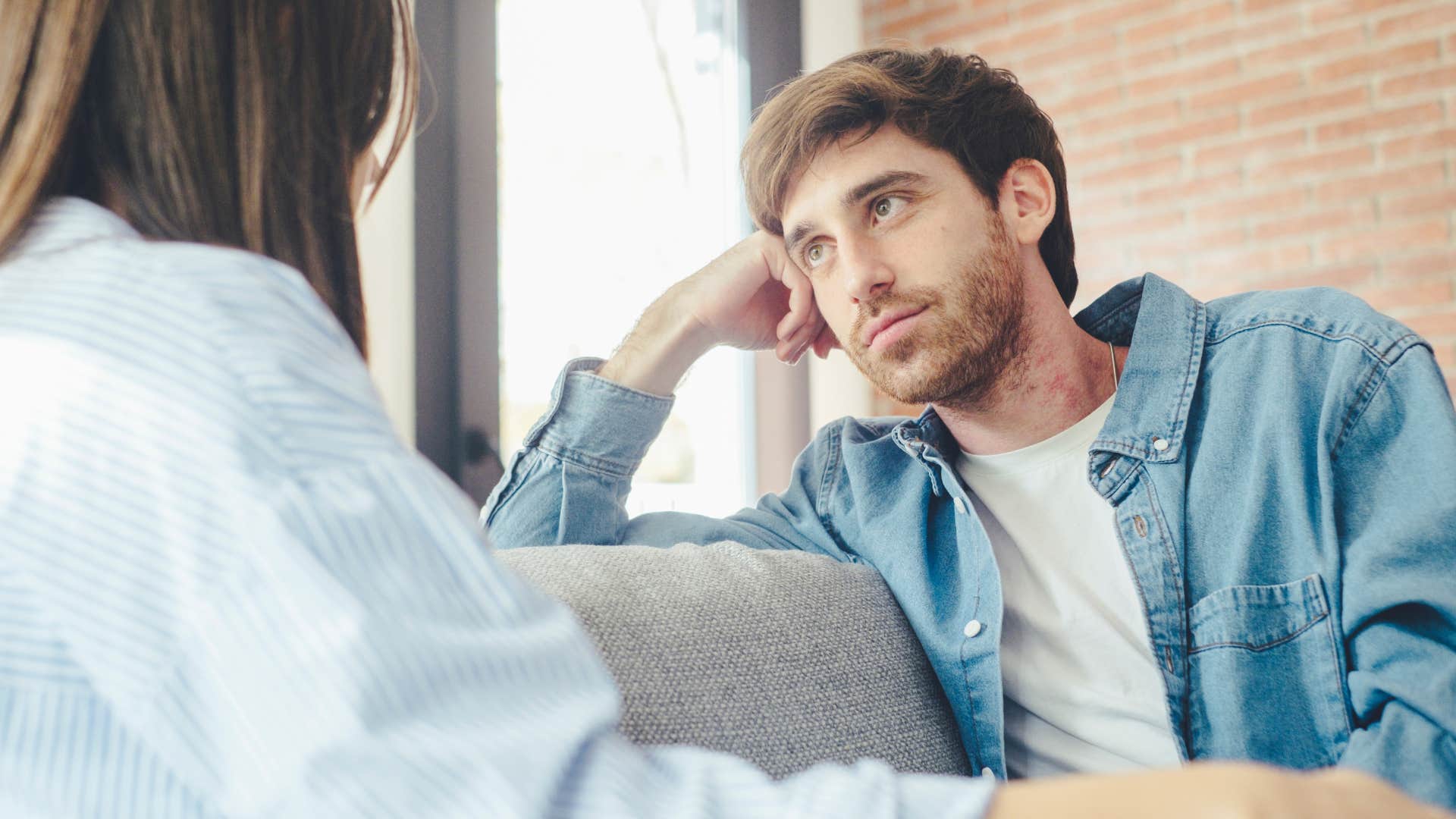 introverted man appreciating silence sitting with partner