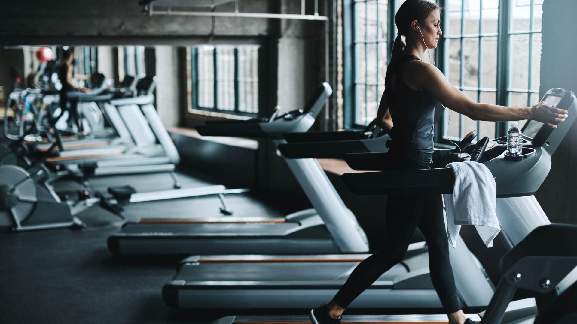 woman focused on fitness